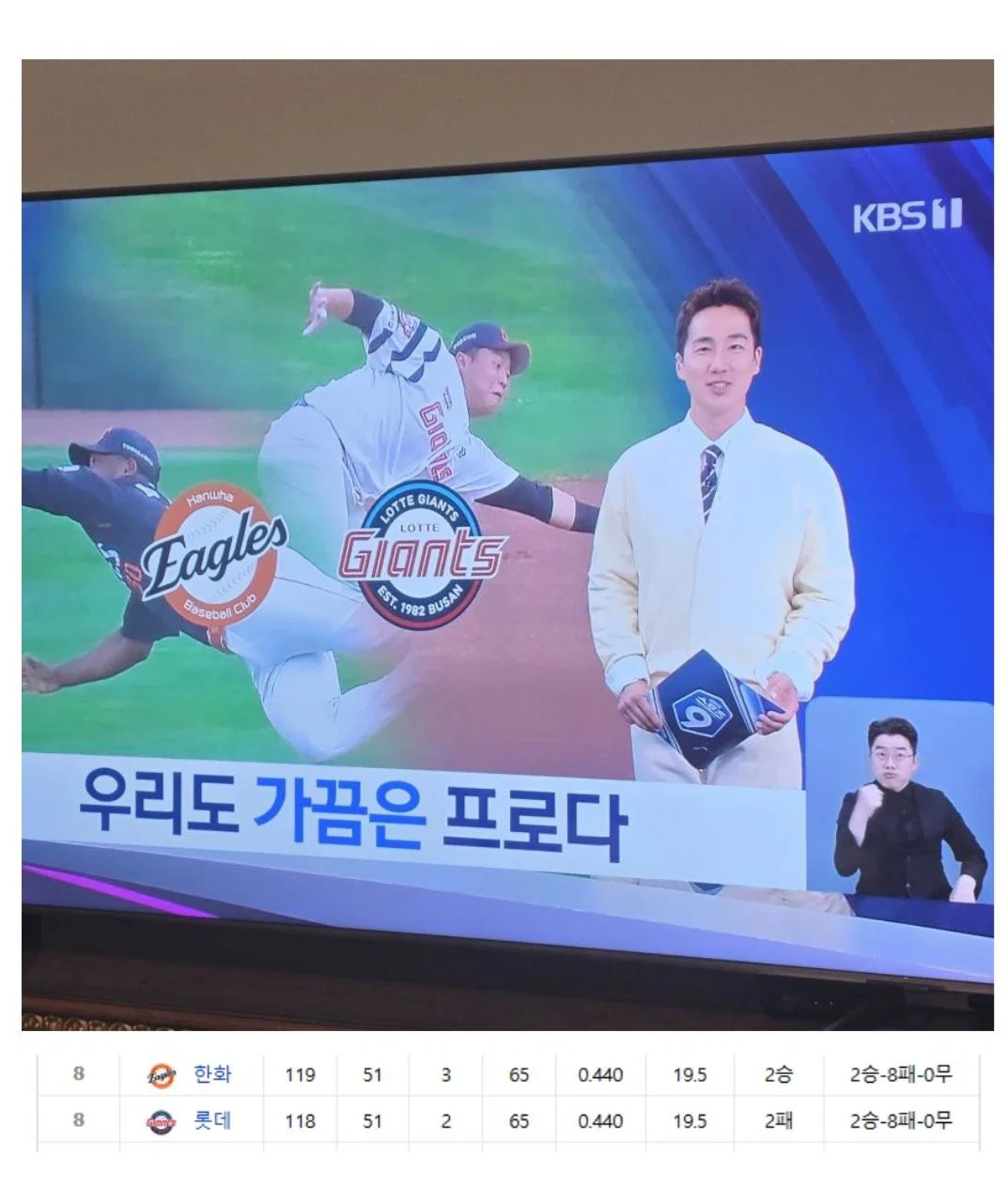 프로 야구 롯데 한화 대놓고 무시하는 방송사 ㄷㄷ (2)