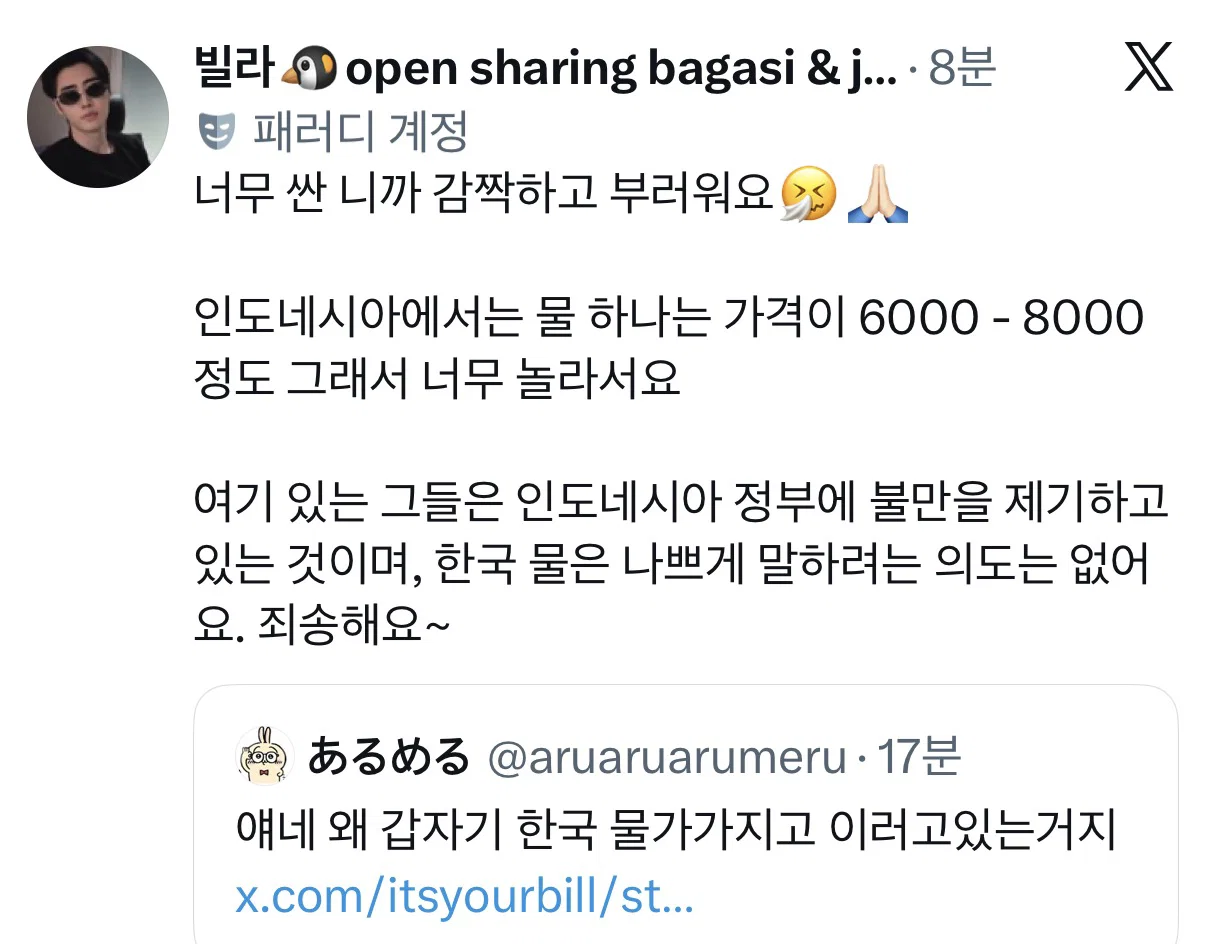 갑자기 한국 물가와 구매력에 한탄하고 있는 인도네시아인들 (7)