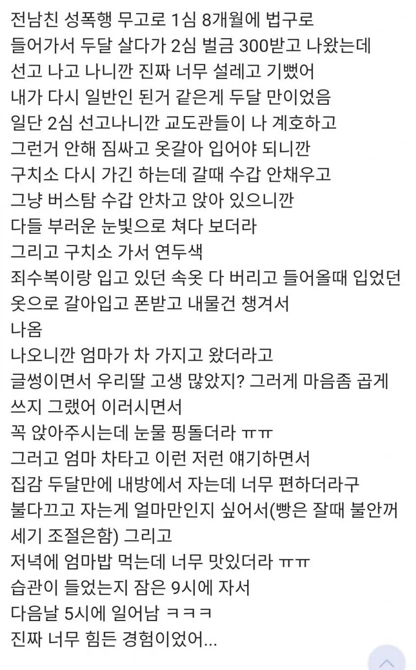성폭행 무고녀 출소 후기