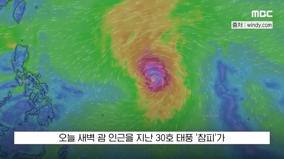 🌀  풍속 200km/h '슈퍼태풍' 참피가 발생하자 대만은 초비상 🚨