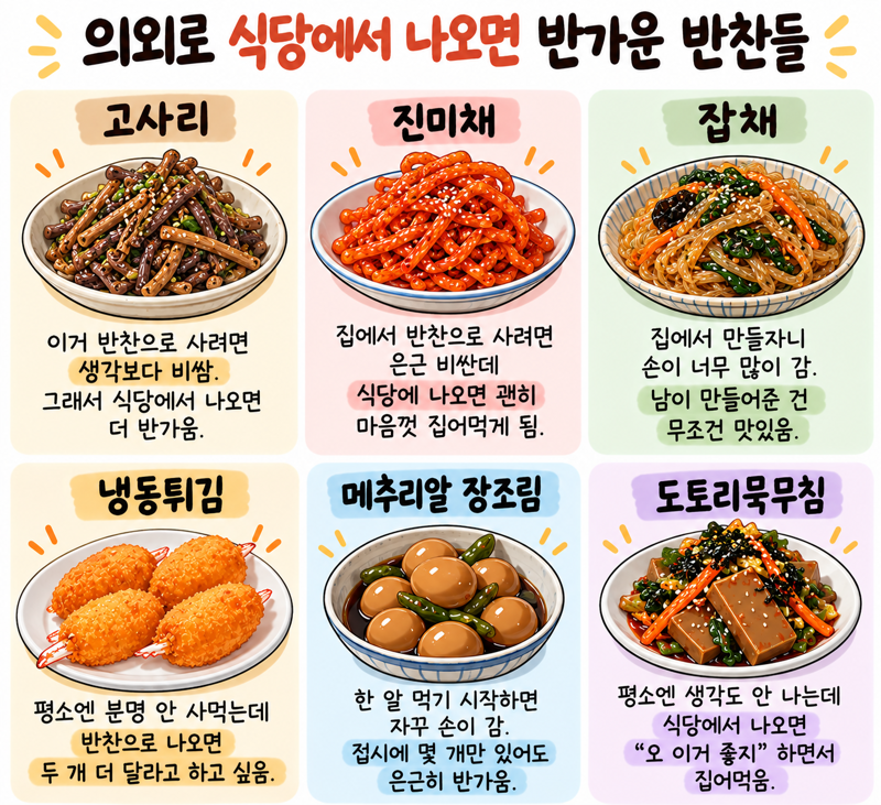 의외로 급식에서 나오면 반가운 반찬들