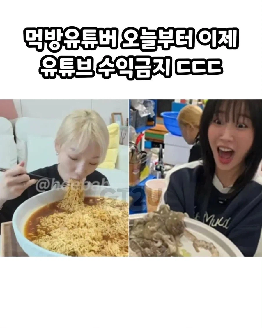 먹방 유튜버 수익 금지 팩트