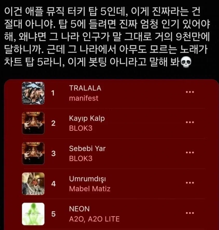 이수만 걸그룹 터키 차트 때문에 뽀록났네