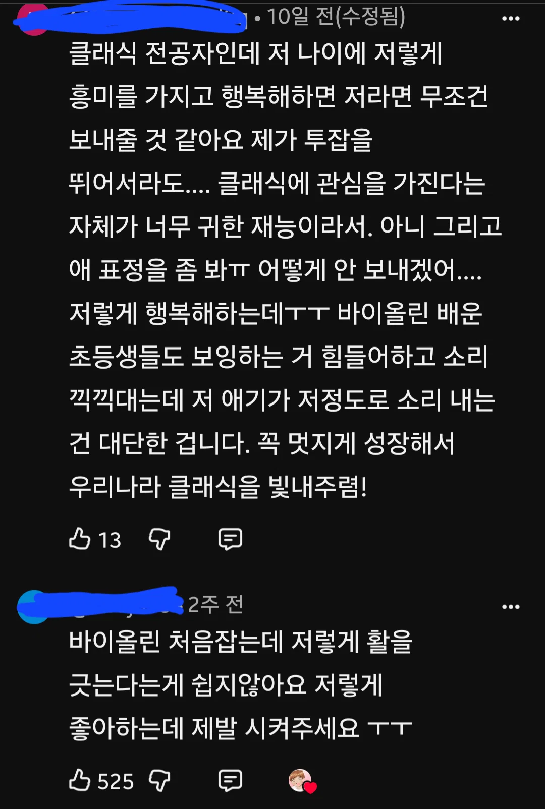 34개월 아이 바이올린 영상에 클래식전공자들 댓글 러시 (9)