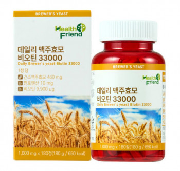 [옥션] 데일리 맥주효모 비오틴 33000 6개월분 180정 (12,900원/무료)