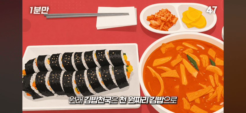 김밥천국 사장님은 메뉴를 다 외울까?. (8)