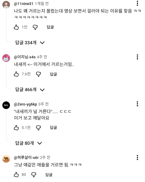 문담피고아 여자 거른다 반응