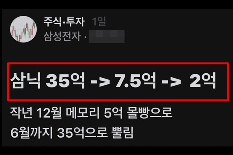 “레버리지 쓰다 망했다”…삼전 직원 “35억→2억, 장미빛 미래 다 날아 (8)