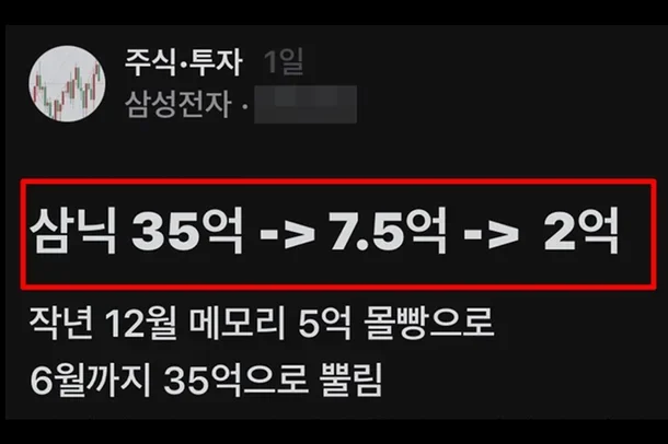 5억 → 35억 → 7.5억 → 2억