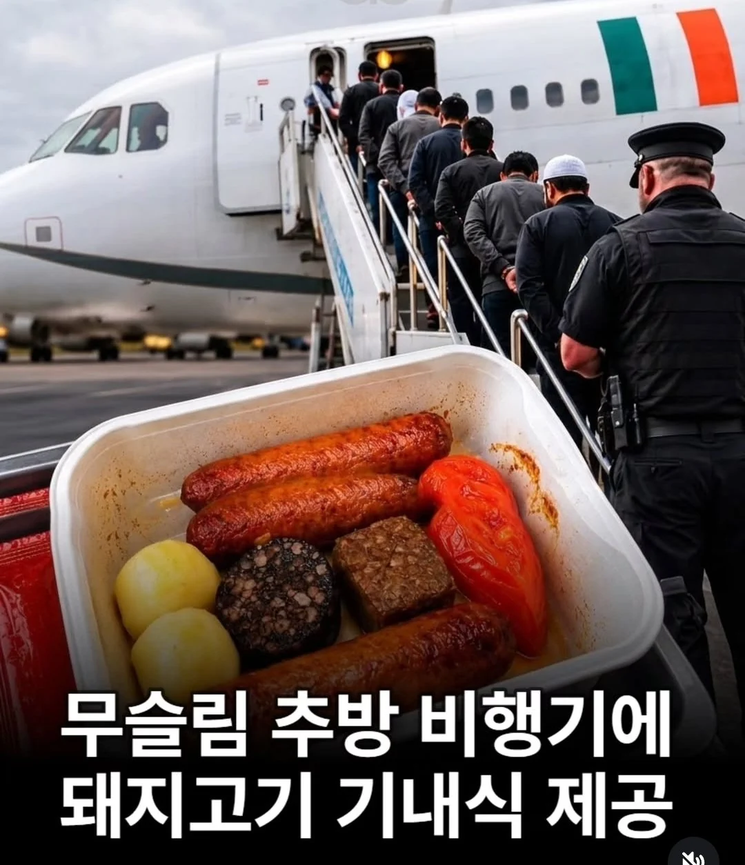 무슬림 추방 비행기 특별 기내식