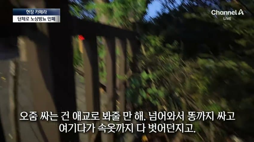 채널a) 화장실 옆에 두고 단체로 노상방뇨 (29)