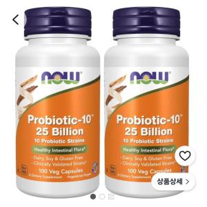 쿠팡/나우 프로바이오틱스 유산균 250억 100정 2개/42880원