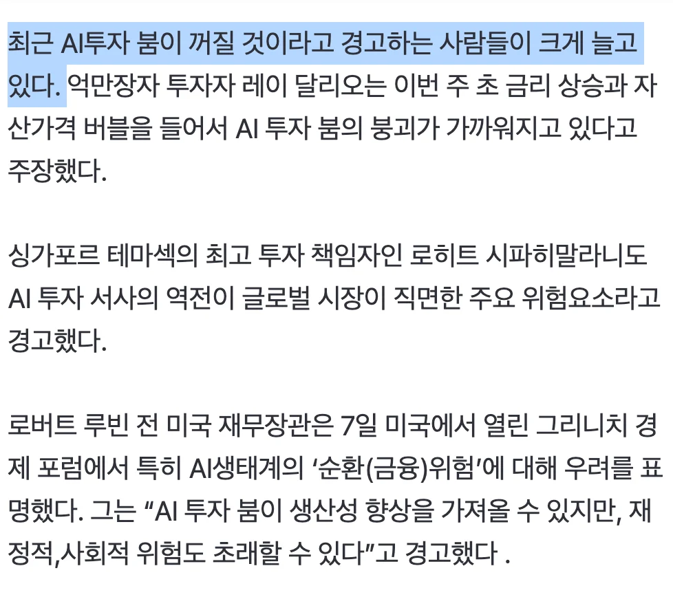 🤖  AI투자 거품이 터지면 S&P500은 36% 폭락할 것이다  💥 (6)