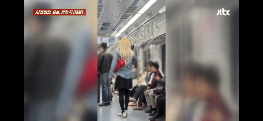 금발 가발에 보정속옷까지…서울 지하철서 목격된 여장 남성들 (8)