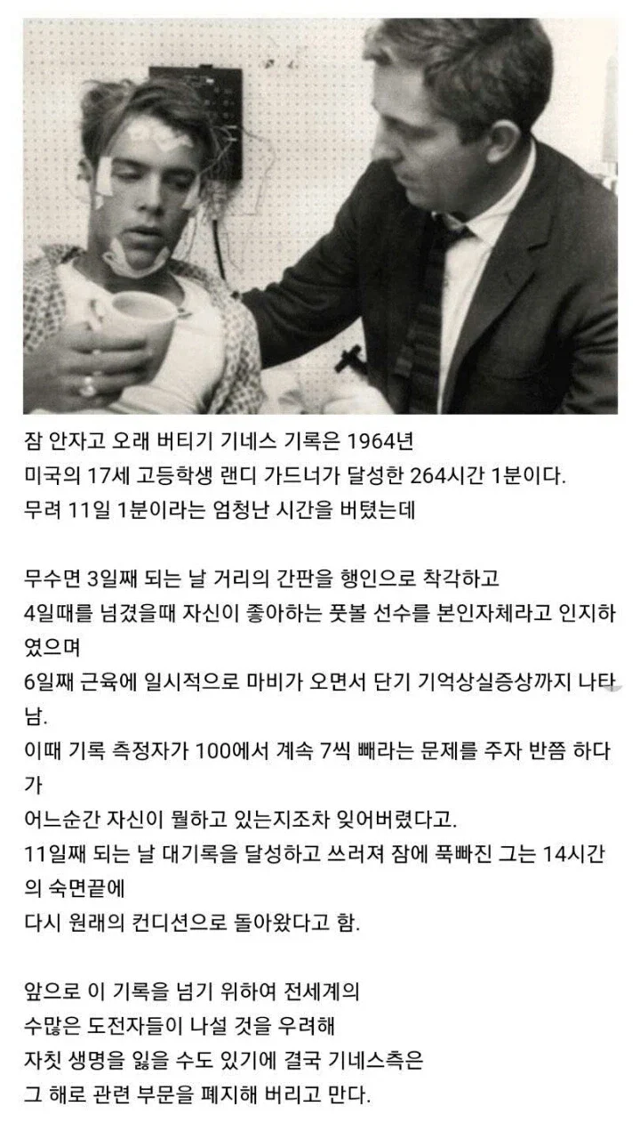 잠안자기 기네스 신기록 보유자