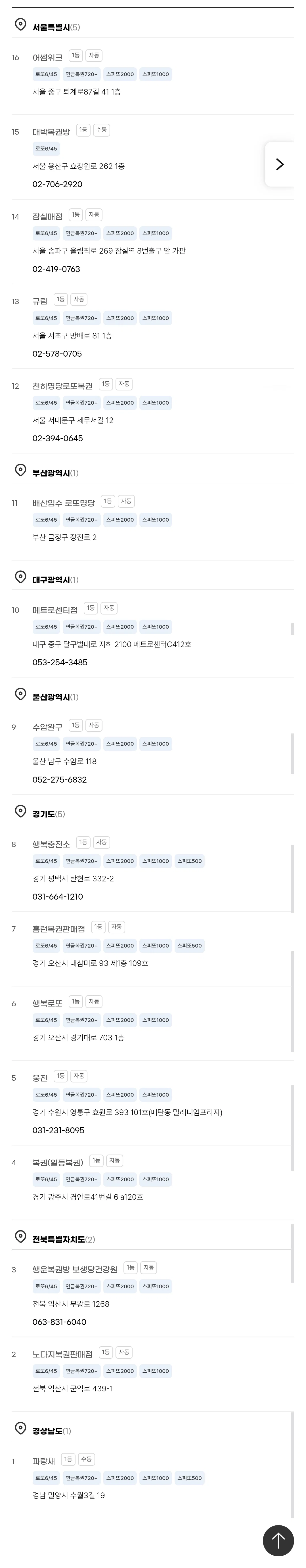 제 1240회 로또 당첨번호 & 1등 판매점 (2)