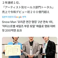 현재 일본 아이돌중 압도적인 인기탑이라는 스노우맨 메구로 렌