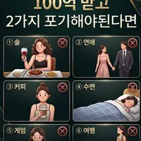 100억 받고 2가지 포기해야된다면?