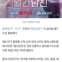 화제성도 실력이다…지수 ‘월간남친’, 글로벌 톱7 출발