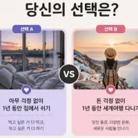 집에서 쉬기 vs 세계여행