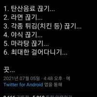 트위터 난리난 살 금방 빼는법..