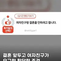 여자친구랑 결혼 안하려합니다.
