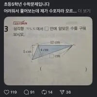 초등학교 5학년 수학문제 근황