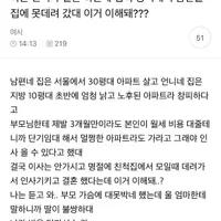 아는 언니가 결혼 하는데 집이 창피해서 남편을 집에 못데려 갔대 이거 이해돼???