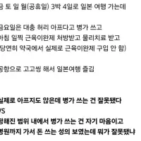직장에서 병가 쓰고 해외여행 가는 게 잘못된 건지 논란