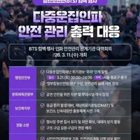 방탄 광화문컴백 하나 때문에 쓰일 예정인 행안부, 문체부, 보건복지부, 경찰, 소방, 서울시 행정력