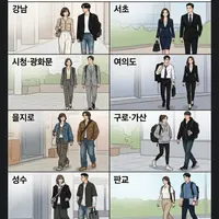 서울 지역별 직장인 출근룩